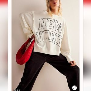 NWT FREE PEOPLE CAMDEN NEW YORK OVERSIZED PULLOVER Sweatshirt